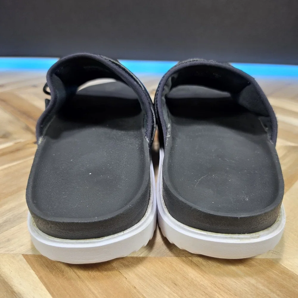 Nike Men's Asuna Slide Sandals Size 10 CW9703-002 Black/White Adjustable Shoes